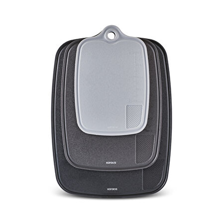 Karaca Triocut 3'lü Ölçülü Kesme Tahtası Gri