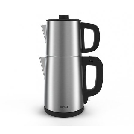 Karaca TeaBig XL 35 Çay Bardağı Kapasiteli 2 in 1 Çelik Çay Makinesi ve Su Isıtıcı Inox