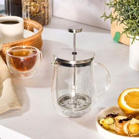 Karaca x Ebru Erke Pia Kiku Çİft Cidarlı French Press 600 ml