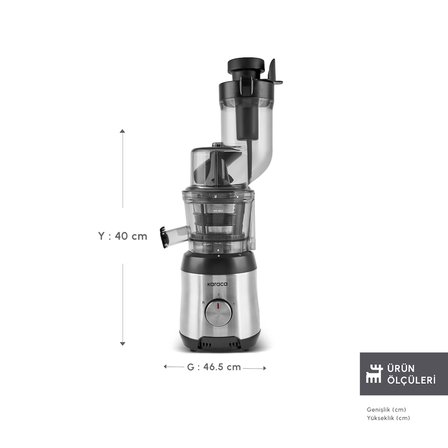 Karaca Inox Slow Juicer Katı Meyve Sıkacağı