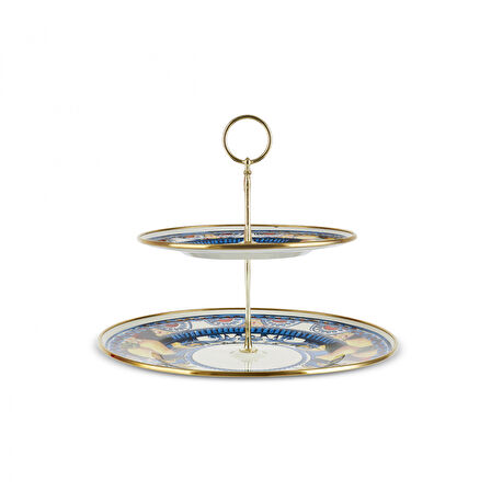 Karaca Amalfi Emaye Katlı Kurabiyelik 21x29 cm