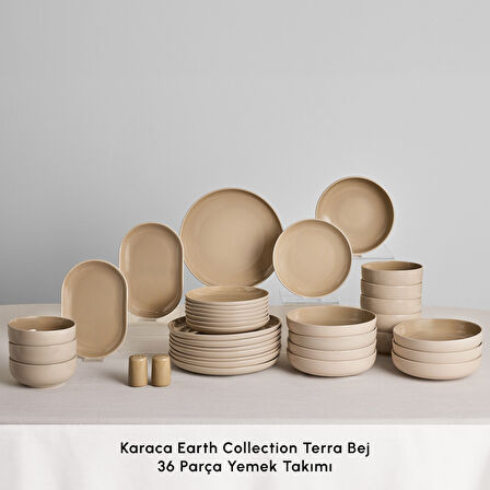 Karaca Earth Collection Terra 36 Parça 8 Kişilik Yemek Takımı Bej