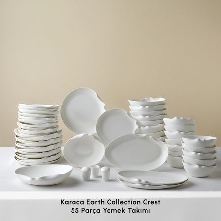 Karaca Earth Collection Crest 55 Parça 12 Kişilik Yemek Takımı