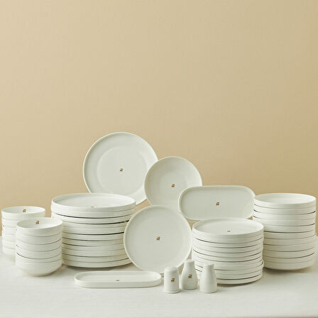 Karaca Stream Bone Sirius Gold Logo 53 Parça 12 Kişilik Yemek Takımı