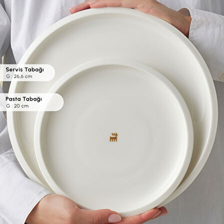 Karaca Stream Bone Neptun Gold Logo 53 Parça 12 Kişilik Yemek Takımı