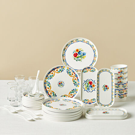 Karaca Stream Bone Vita 34 Parça 6 Kişilik Kahvaltı Takımı