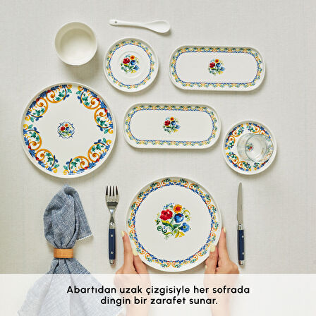 Karaca Stream Bone Vita 34 Parça 6 Kişilik Kahvaltı Takımı