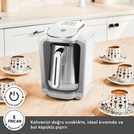 Karaca Hatır Neo Inox Çelik Cezveli Türk Kahve Makinesi White