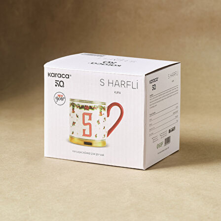 Karaca New Year Yılbaşı Petek S Harfli Kupa 330 ml