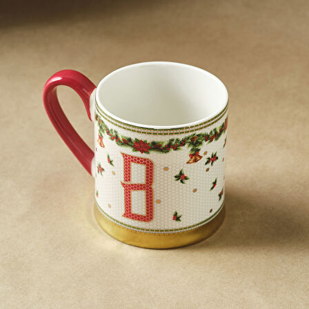 Karaca New Year Yılbaşı Petek B Harfli Kupa 330 ml