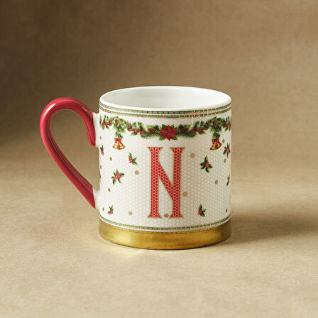 Karaca New Year Yılbaşı Petek N Harfli Kupa 330 ml