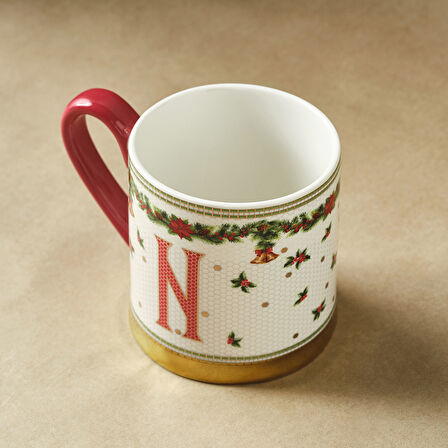 Karaca New Year Yılbaşı Petek N Harfli Kupa 330 ml