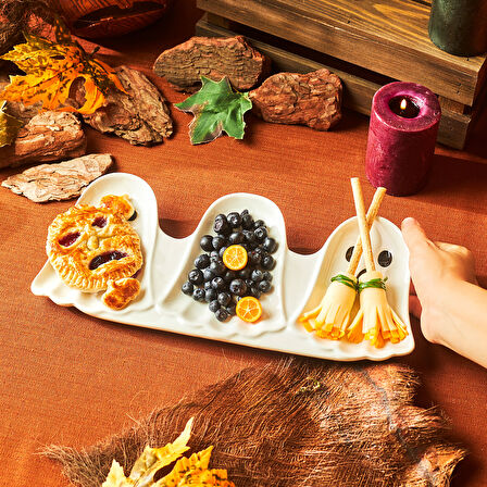 Karaca Halloween Ghost Bölmeli Sunum Tabağı 34 cm