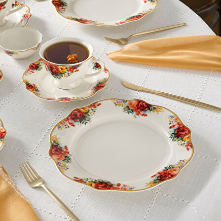 Karaca Forever Bone Amarose 26 Parça 6 Kişilik Kahvaltı Takımı