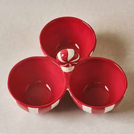 Karaca New Year Yılbaşı Candy Twist Bölmeli Çerezlik 21,5 cm