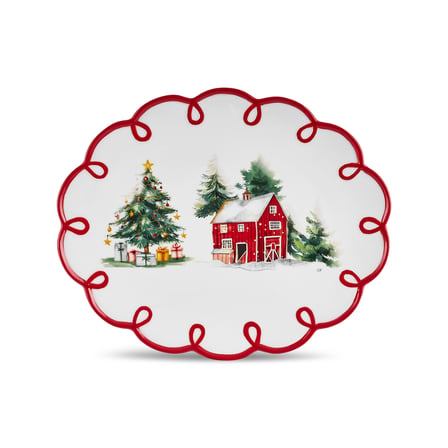 Karaca New Year Yılbaşı Cottage Kayık Tabak 30,5 cm