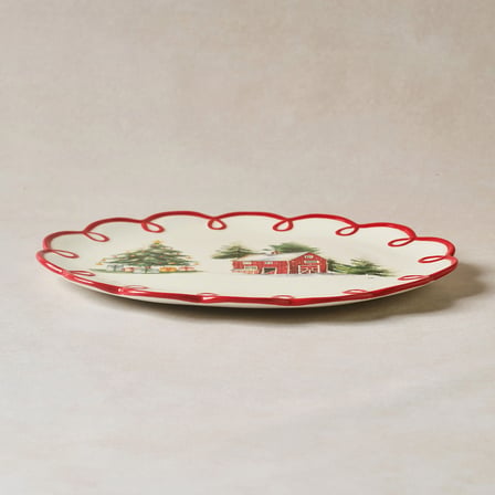 Karaca New Year Yılbaşı Cottage Kayık Tabak 30,5 cm