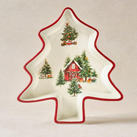 Karaca New Year Yılbaşı Cottage Çerezlik 23 cm