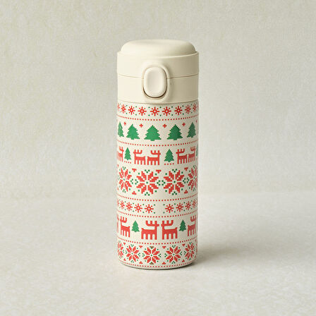 Karaca New Year Yılbaşı Snow Çelik Sızdırmaz Termos 350 ml