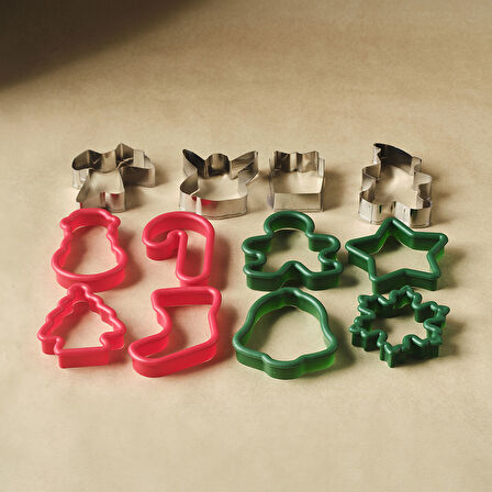 Karaca New Year Yılbaşı Çam Ağacı 13 Parça Renkli Kurabiye Kalıbı