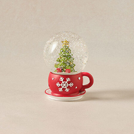Karaca Home New Year Yılbaşı Coffee Cup Kar Küresi 9,5 x 8 x 11,5 cm