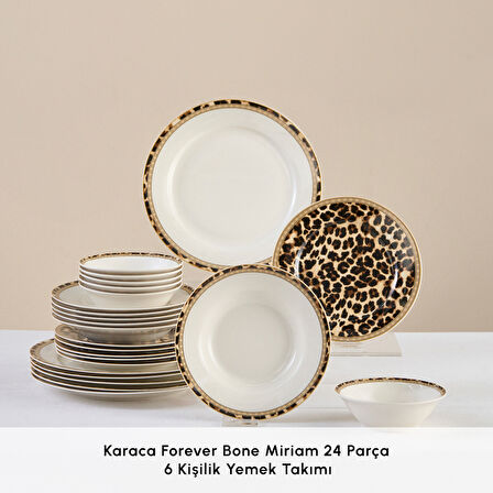Karaca Forever Bone Miriam 24 Parça 6 Kişilik Yemek Takımı