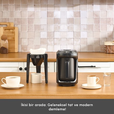 Karaca Hatır Hüp 2 in 1 Türk Kahve Makinesi Black