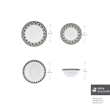 Karaca Forever Bone Samatya 24 Parça 6 Kişilik Yemek Takımı