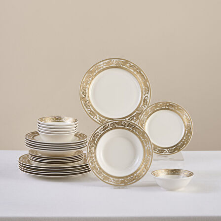 Karaca Elegance Bone Isola 24 Parça 6 Kişilik Yemek Takımı