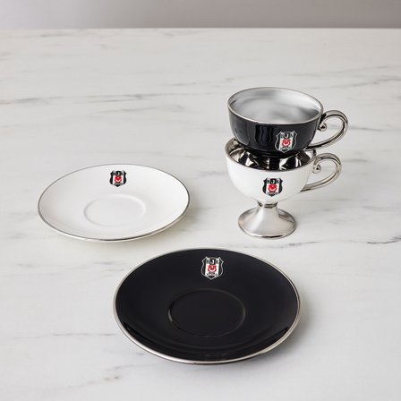 Karaca x Beşiktaş Lisanslı 2 Kişilik Kahve Fincan Takımı 80 ml
