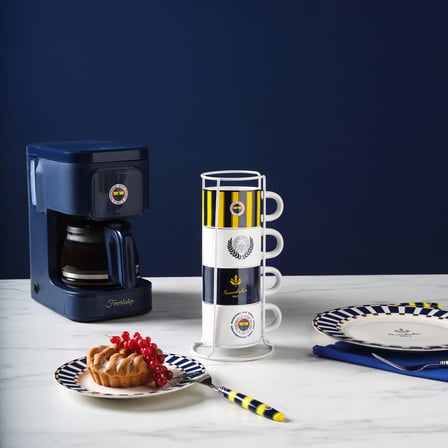 Karaca x Fenerbahçe Lisanslı 4 Kişilik Standlı Çay Fincan Takımı 180 ml