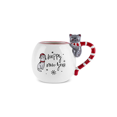 Karaca New Year Yılbaşı Animal Dog & Cat 2'li Mug Seti