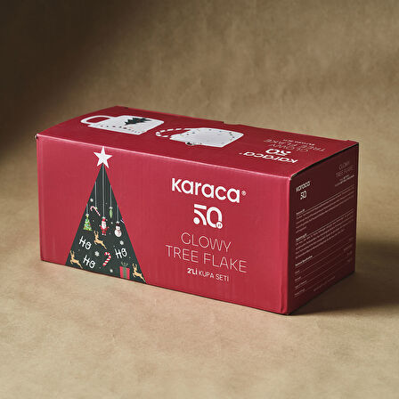 Karaca New Year Yılbaşı Glowy Tree Flake 2'li Kupa 460 ml