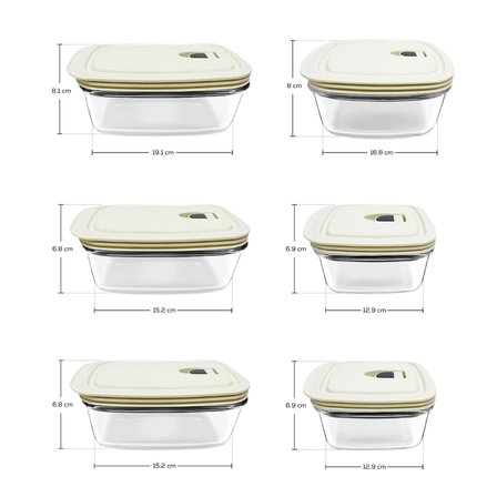 Karaca Cream 6'lı Şeffaf Saklama Kabı Set