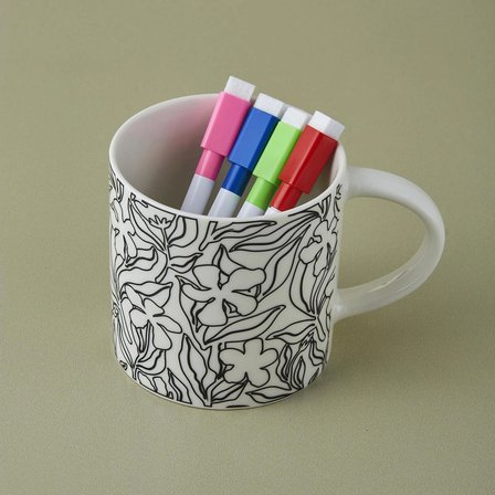 Karaca Boyama Seti Harper Flower Diy Mug 350 ml