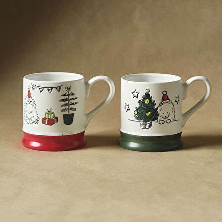 Karaca New Year Yılbaşı Kitty 2 Kişilik Kupa Seti 380 ml