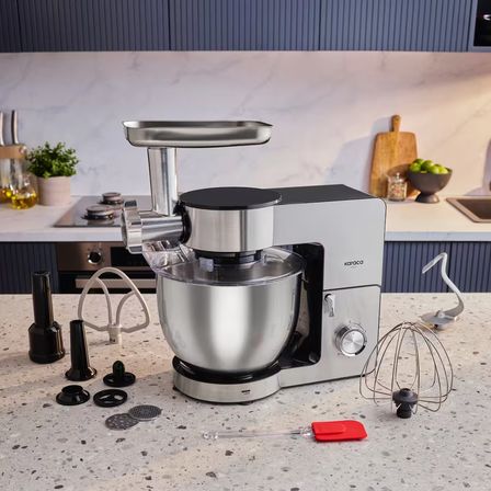 Karaca Multichef Ultra Inox Kıyma Çekme/Sucuk-Sosis/İçli Köfte Aparatlı Hamur Yoğurma Makinesi  2000W 8L