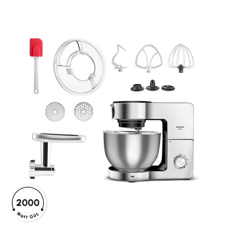 Karaca Multichef Ultra Inox Kıyma Çekme/Sucuk-Sosis/İçli Köfte Aparatlı Hamur Yoğurma Makinesi  2000W 8L