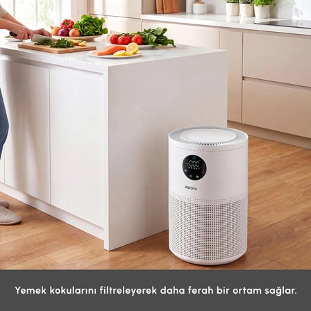 Karaca Oksijen Plus S1 Compact Hava Temizleyici HEPA Filtreli (True HEPA / H13) ve Akıllı Lazer Sensörlü Matte White