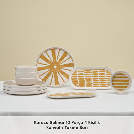 Karaca Solmar 10 Parça 4 Kişilik Kahvaltı Takımı Sarı