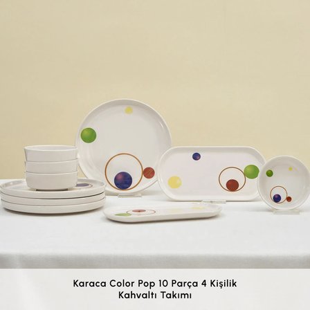 Karaca Color Pop 10 Parça 4 Kişilik Kahvaltı Takımı