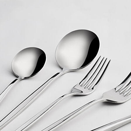 Karaca Porto 30 Parça 6 Kişilik Çatal Kaşık Bıçak Takımı Platin