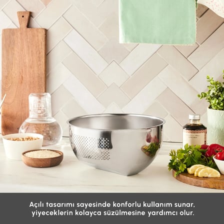 Karaca Mutfaksever Flow Çelik Süzgeçli Yıkama Kabı 24 cm