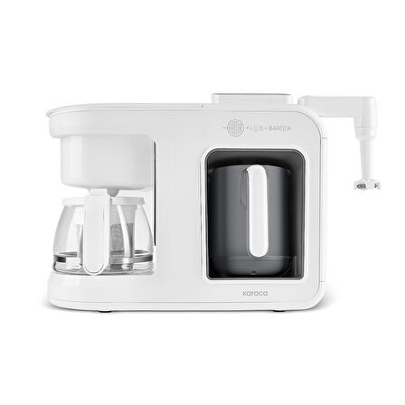 Karaca Hatır Plus Barista 6 in 1 Latte Cappuccino ve Közde Türk Kahve Makinesi Matte White