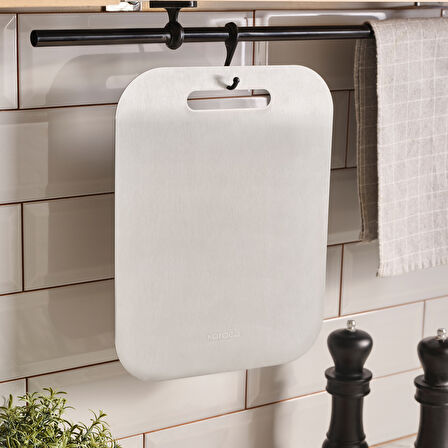 Karaca 304 Paslanmaz Çelik Kesme Tahtası Inox 26 x 34 cm 