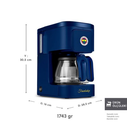 Karaca x Fenerbahçe Lisanslı Just Coffee Aroma 2 in 1 Filtre Kahve ve Çay Demleme Makinesi