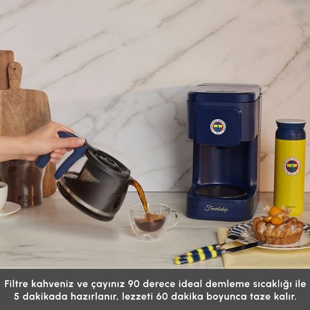 Karaca x Fenerbahçe Lisanslı Just Coffee Aroma 2 in 1 Filtre Kahve ve Çay Demleme Makinesi