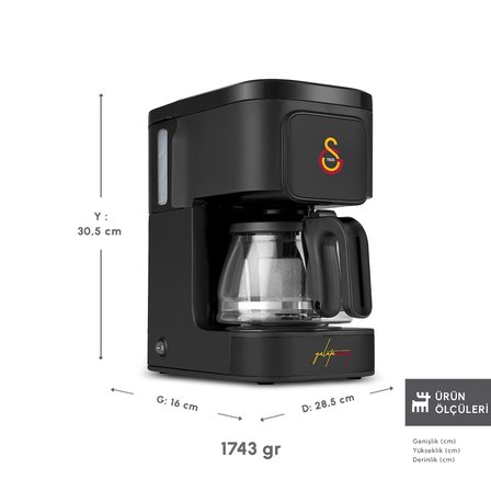 Karaca x Galatasaray Lisanslı Just Coffee Aroma 2 in 1 Filtre Kahve ve Çay Demleme Makinesi