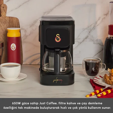 Karaca x Galatasaray Lisanslı Just Coffee Aroma 2 in 1 Filtre Kahve ve Çay Demleme Makinesi