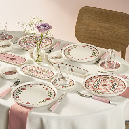 İstanbul Porselen Bellis 32 Parça 6 Kişilik Kahvaltı Takımı